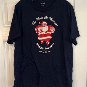 Old Navy Navy Tee with Red Santa Graphic